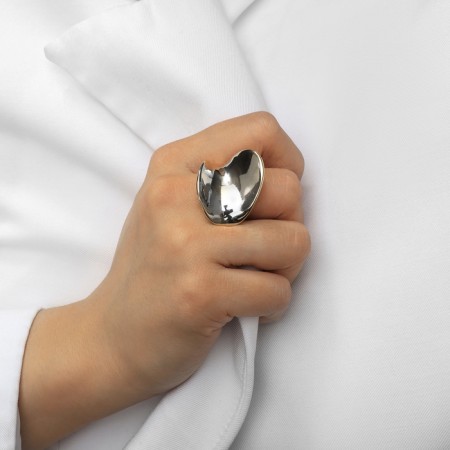 Ring Metal "Trend" wave, color silver, size 16-4