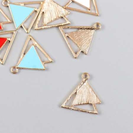 Decor for creativity metal, enamel "Double triangle" 1.8x2 cm-2