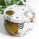 Casket Metal Round "Drawings with gold on white and black" mix 5.2x7.5x7.5 cm