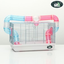 Cell for rodents with tunnel, 47 x 30 x 30, cm, white