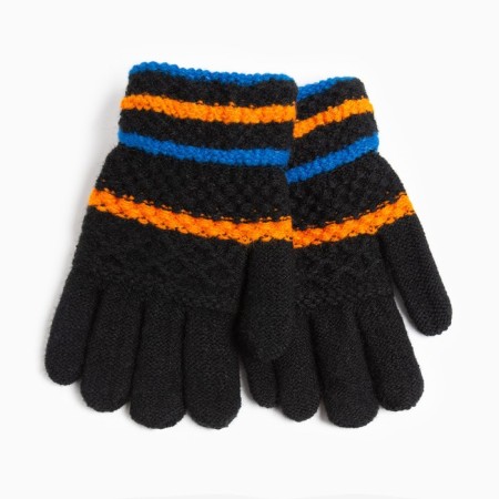 Baby gloves, black color, size 15 (7-8 years)-1