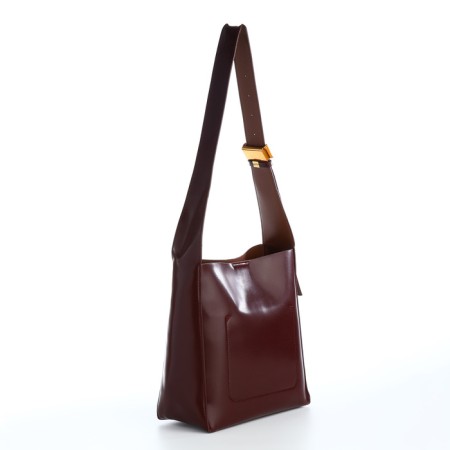 Women's bag on the Textura screw castle, small size, brown color-2