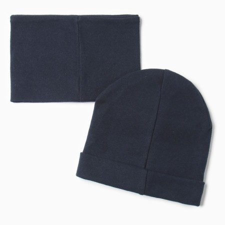 Children's cap KAFTAN with snood, rr 46-50, blue-3