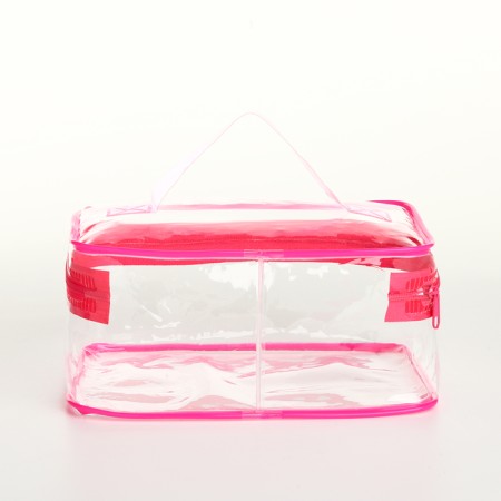 Cosmetic bag PVC chest, 18*8*13, lightning department, raspberry-1