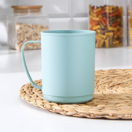 Picnic mug, 400 ml, 10.9 × 8.1 × 10.1 cm, the color of the Clean-blue-1