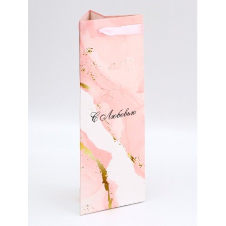 Gift package for a bottle, "with love", 13 × 32 × 11.3 cm