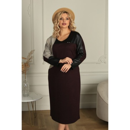 Female dress, size 50, burgundy color-9