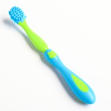 Прорезыватель для зубов детский, Крошка Я, щеточка, массажер для десен, от 6 мес., цвет зеленый/голубой.