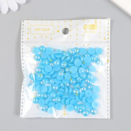 Decor for creativity plastic "Half of beads. Blue" 20 g 0.8x0.8 cm-4