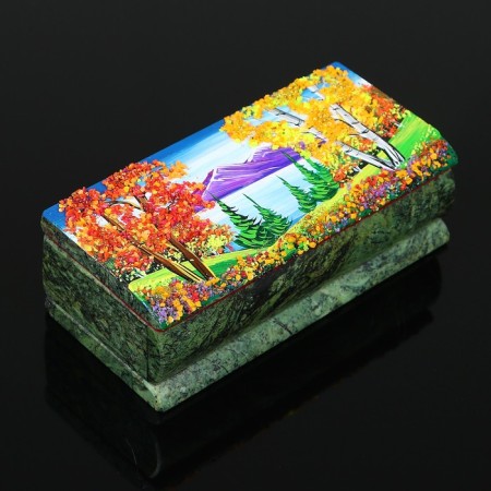 Casket "Autumn" 15x7x5.5 cm, stone baby, coil