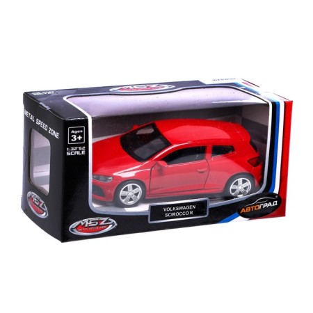 Metal machine Volkswagen Scirocco R1, 1:38, inertia, doors open, red color-4