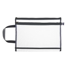 Lightning folder on the zipper format A4, 2 compartments, with a handle, a gray net