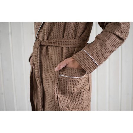 Male dressing gown, shalka+kant, size 58, chocolate color, waffle-1