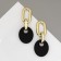 Earrings Metal “Chain” disk, 3 links, golden-black color