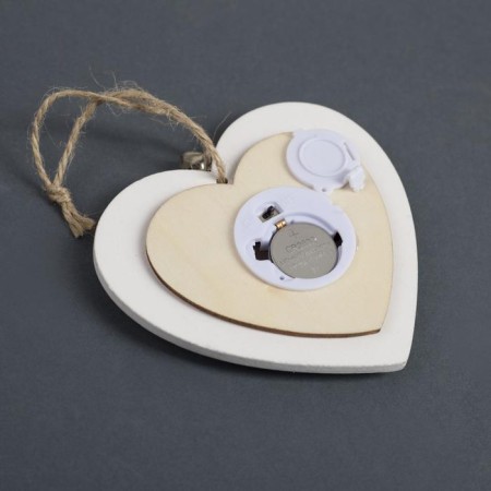 Christmas tree toy "Heart with a deer", from batteries, a glow of warm white-2