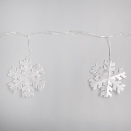 Garland “thread” 2 m with nozzles “Matova Snowflake”, IP20, transparent thread, 36 LED, blue glow, 220 V-4