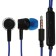Headphones Krutoff HF-J69, vacuum, microphone, 106 dB, 16 Ohm, 3.5 mm, 1 m, box, blue