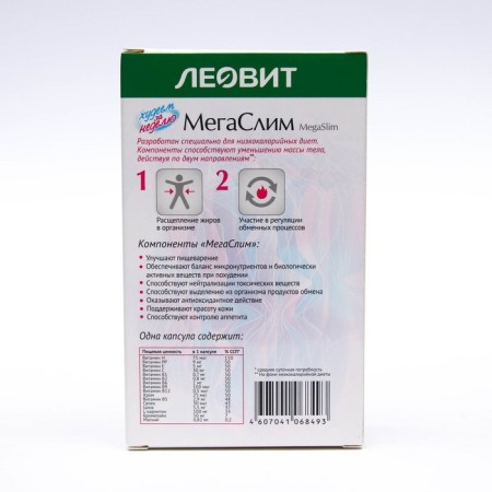МегаСлим Леовит, 30 капсул по 0.5 г-2