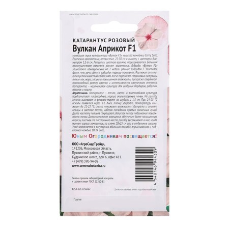 Flower seeds Catarantus Pink "Volcano Aprikot F1", 5 pcs-1