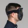 Glasses-mask for motorcycle driving, collapsible, chrome glass, black