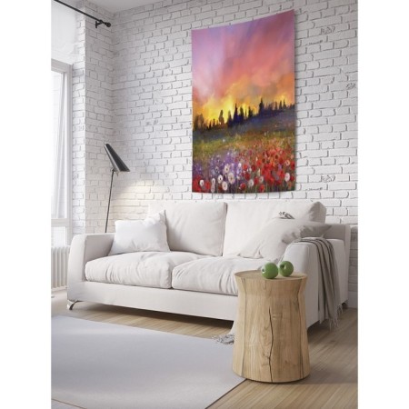 Decorative panel with photo printing "Valley of Spring", vertical, size 150x200 cm