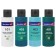 Paint for the fluid art, set 4 colors x 120 ml, brauberg, sea tones