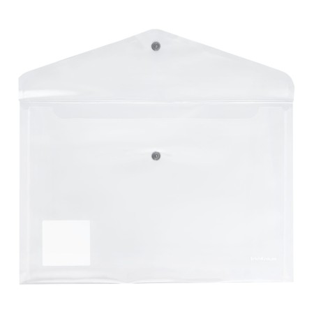 A4 button folder-convert, 160 μm, Erichkrause Glossy Clear, glossy, with a colored button, transparent, mix-6