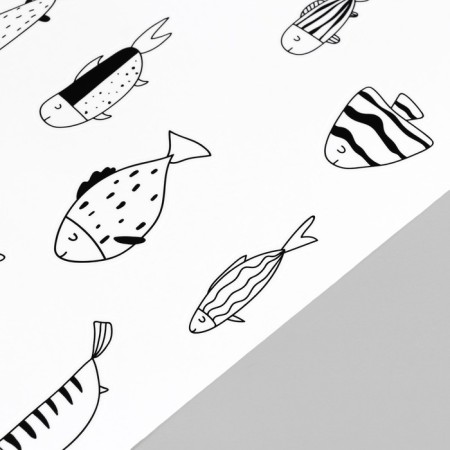 Sticking plastic interior black "fish" set 2 sheets 40x60 cm-2
