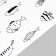Sticking plastic interior black "fish" set 2 sheets 40x60 cm