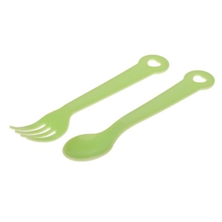 A set of children's dishes, 4 items: bowl, spoon, fork, chip with solid nose 200 ml, MIX color-14