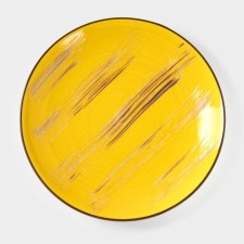 Тарелка фарфоровая десертная Wilmax Scratch, d=17,5 см, цвет жёлтый