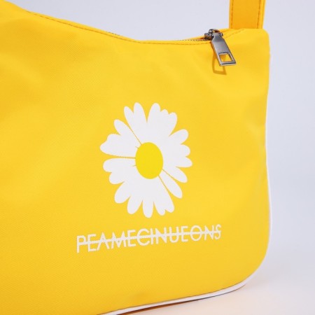 Youth bag with zipper, yellow color-3