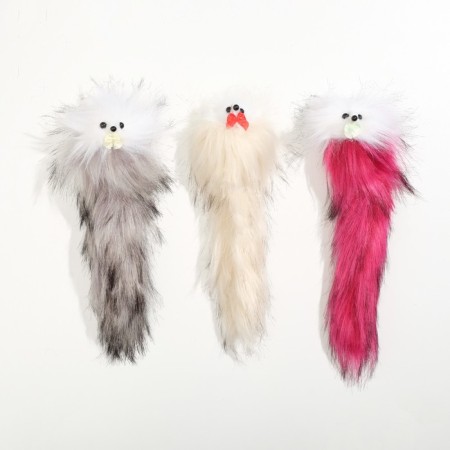 Artificial fur mouse up to 24 cm with a tail, a mix of flowers