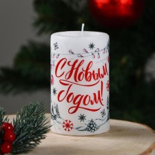 New Year. Candle-cylinder 