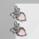 Earrings Metal "hearts" Pink insert, color silver