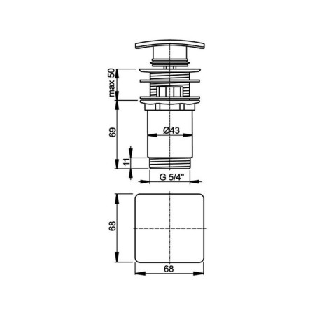 Automatic ALCAPLAST A393, for the shell, 5/4 ", with a square plug-1