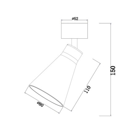 Ceiling light Technical C061CL-01MG, GU10, 1x10 W, 80x80x150 mm, matte gold-1