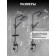 The shower system Zein Z3863, mixer, upper, manual and hygienic watering can, shelf, black