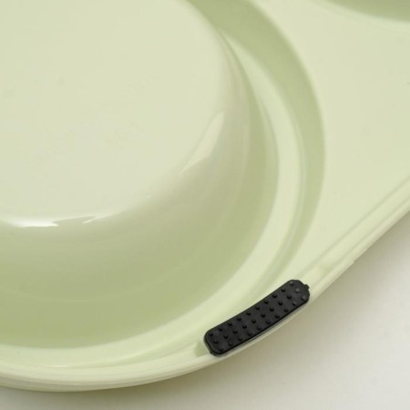 Metal dual bowl on a plastic basis 2 x 160 ml, 28.5 x 15 x 7 cm, green-6