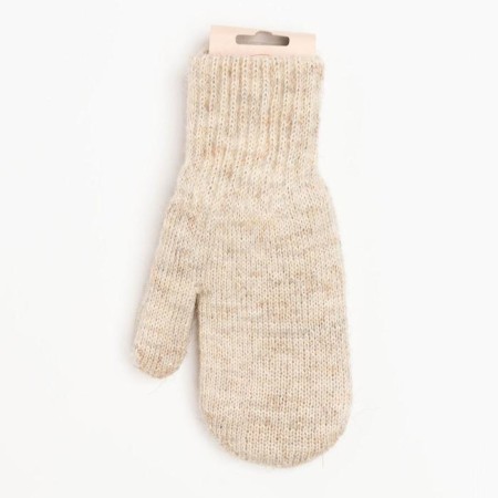 Double children's mittens, color gray melange, size 10 (0-3 years)-3
