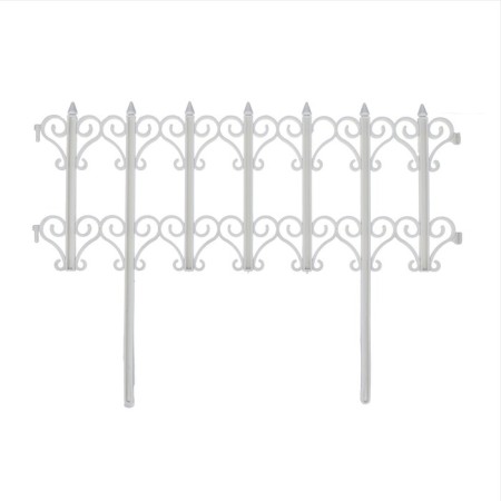 Decorative fence, 25 × 180 cm, 5 sections, plastic, white, "classics"-7