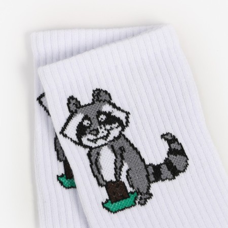 Women's socks, white/raccoon color, size 23-3