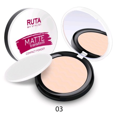 Compact powder Ruta Matte Transform, shade 03 natural beige