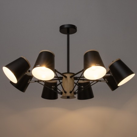 Chandelier "Irvina" 8he27 40W black 85x85x50cm-2