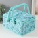 Casket for needlework "Butterflies and flowers on blue" 19x26x14.5 cm