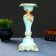 Carved Summary with a square base, turquoise, 12x12x27 cm, for a candle d = 2 cm