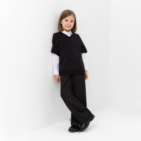 Minaku girl's vest: School Collection, Black Color, Height 134 cm-4