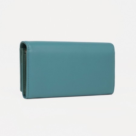 Women's wallet on the button, turquoise color-1