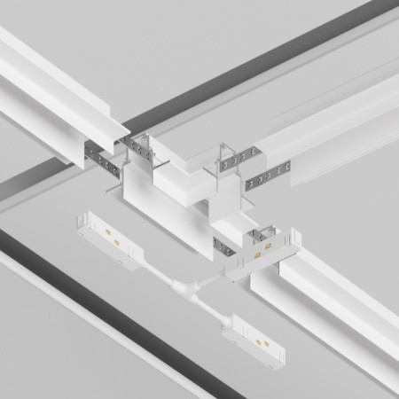 The T-shaped connector for the built-in track system Technical TRA010CT-42W, 23.9x23.9x5.35 cm, white color-3