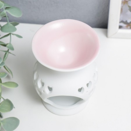 Aroma lamp ceramics "heart from hearts" mix 9x7.5x7.5 cm-4